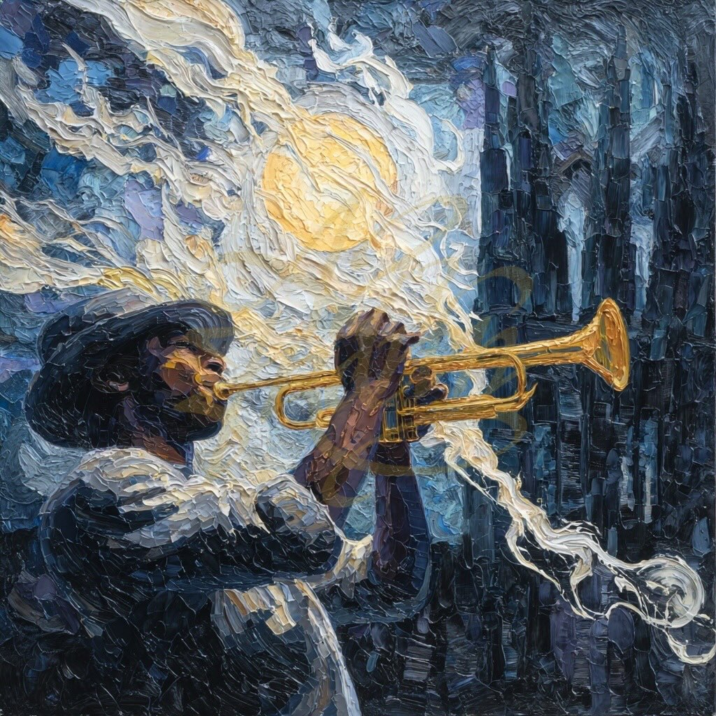 Let The Trumpets Blow Slow 💔 #art #nightvibes #moodyportraits #vibes